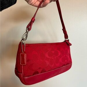 Vintage Y2K Coach Red Demi Baguette